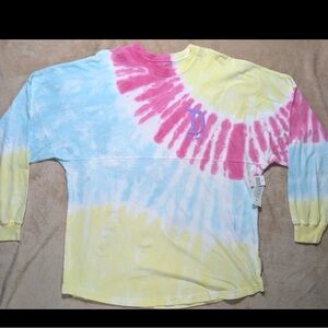 NWT Disneyland resort spirit jersey tie-dye colorful whimsical 100% cotton
